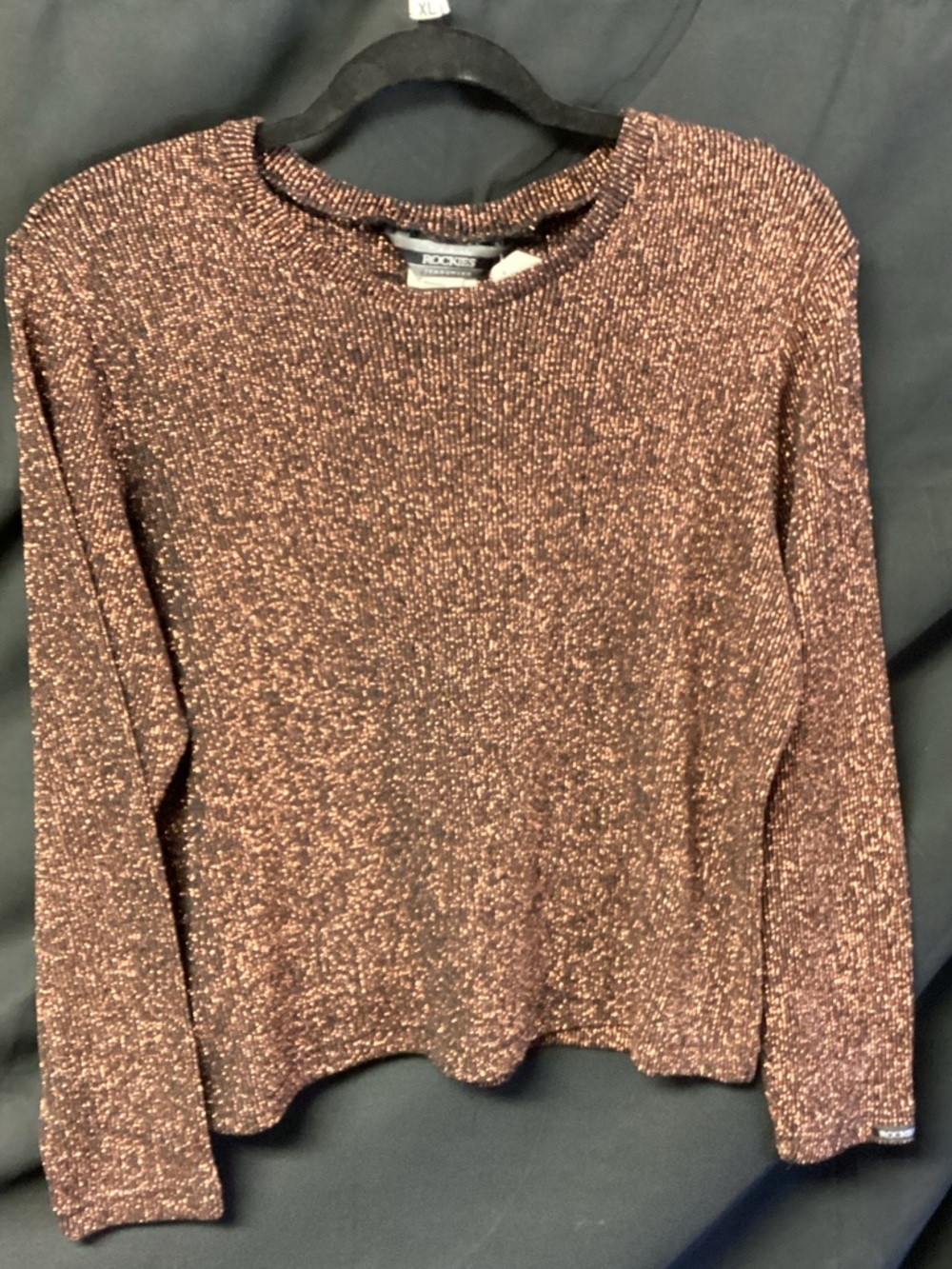 Rockies Metallic Copper & Black Knit Top